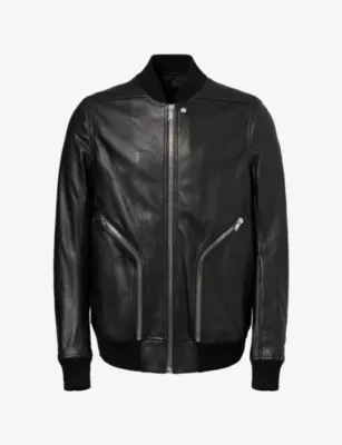 RICK OWENS Zip-Pocket Leather Bomber Jacket