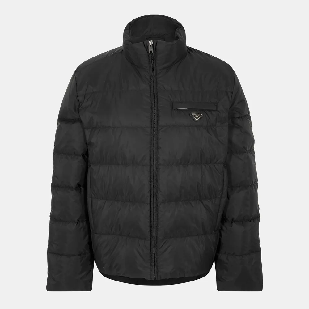 Prada Men's Re-Nylon Long Sleeve Short Puffer Jacket