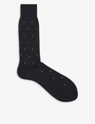 REISS Mario spot-print cotton socks - AIRFORCE BLUE - EUR 42 / 8 UK MEN detail 2
