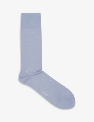 REISS Mario spot-print cotton socks - AIRFORCE BLUE - EUR 42 / 8 UK MEN