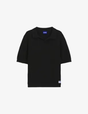 HUGO Waffle-Knit Relaxed-Fit Cotton-Blend Polo Shirt