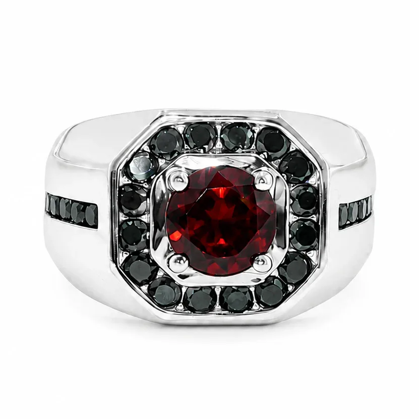 MARYAM - For Him SILVER Godfather Silver Garnet Ring 29115 in 5 – Ring
