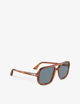 PERSOL PO3328S pilot-frame tortoiseshell acetate sunglasses detail 2