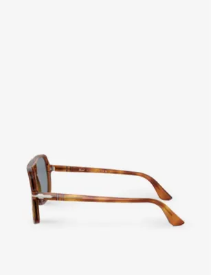 PERSOL PO3328S pilot-frame tortoiseshell acetate sunglasses detail 3