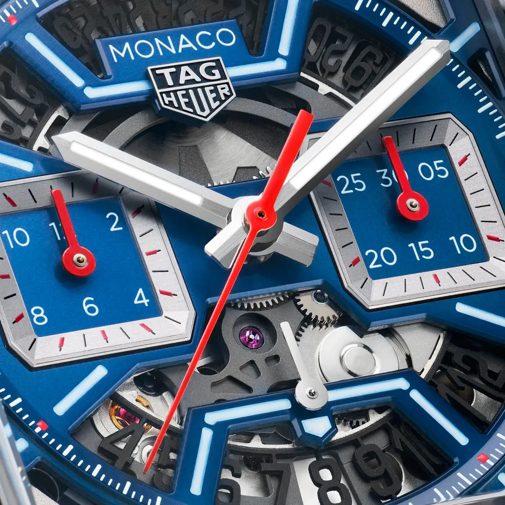 TAG Heuer Monaco Chronograph 39mm Mens Watch Titanium Blue in Blue, additional product view 3