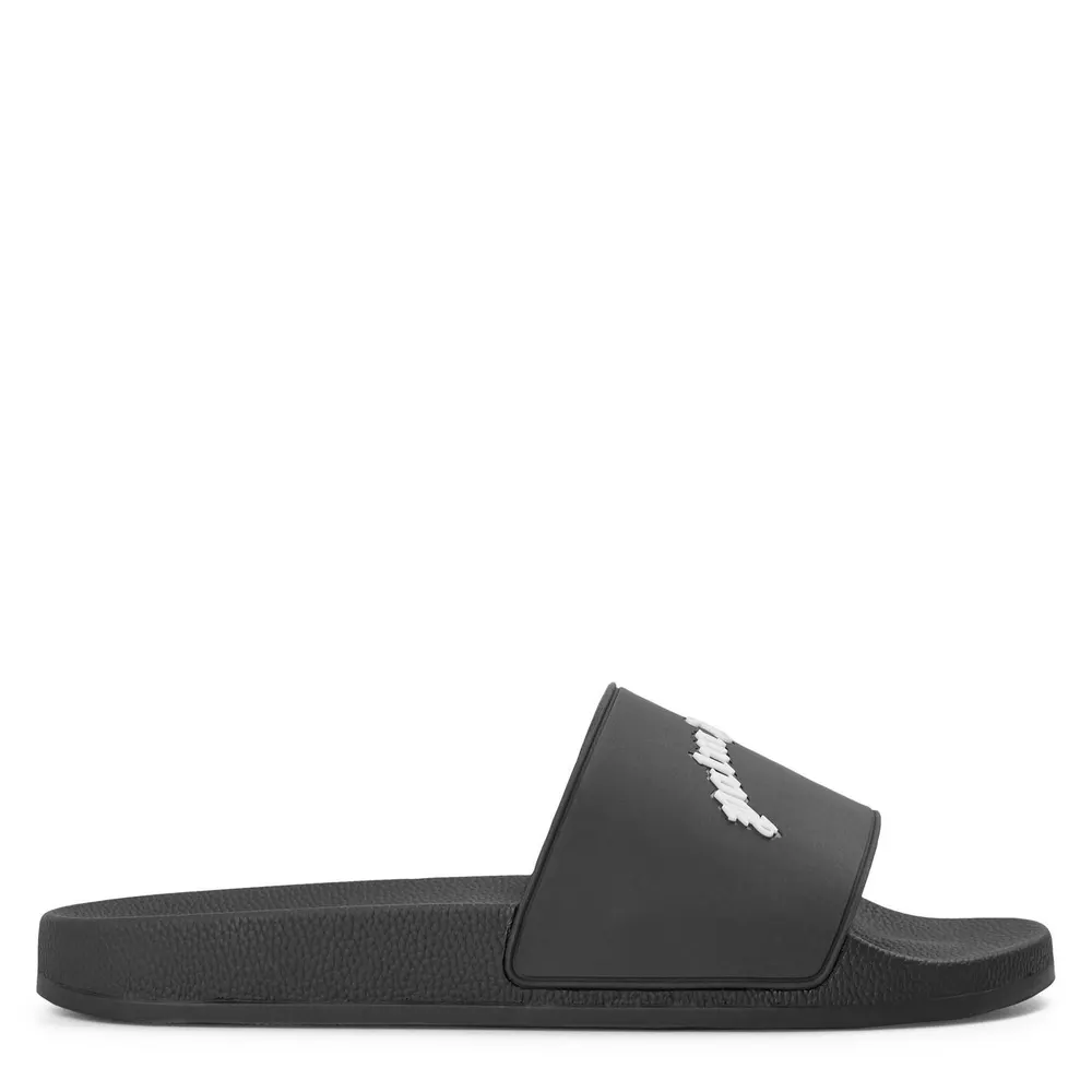Palm Angels Men's Pool Sliders in Black/White – Footwear