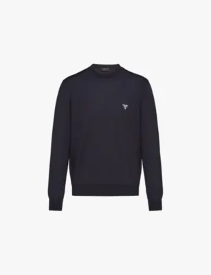 PRADA Superfine crewneck wool sweatshirt - BLACK detail 2