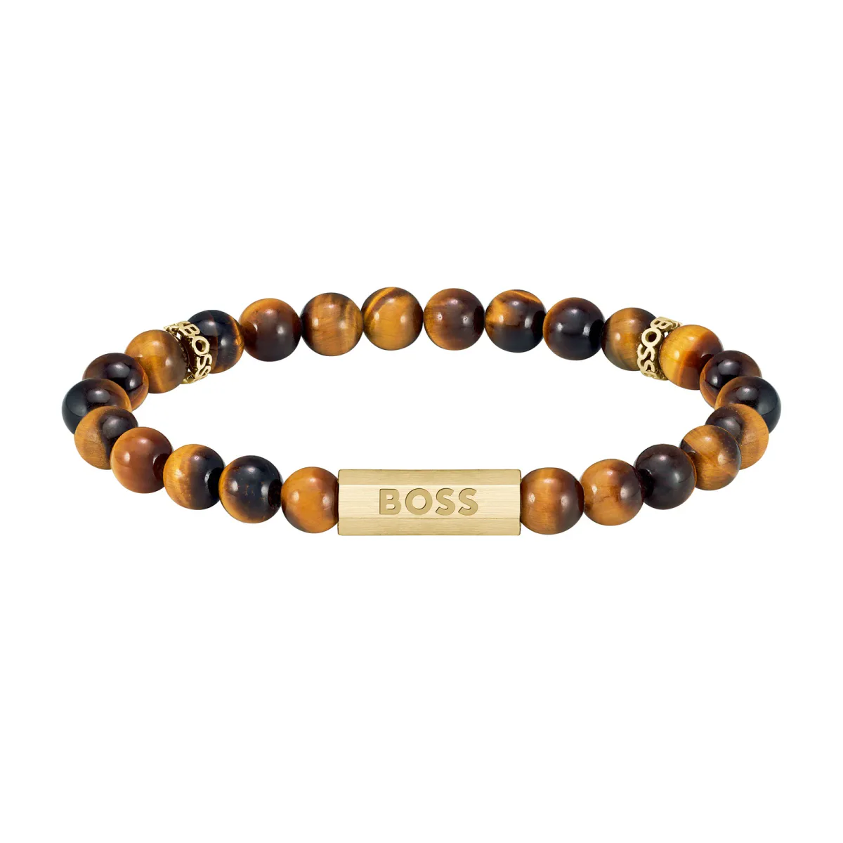 BOSS Gents BOSS Tiger Eye Beaded Bracelet