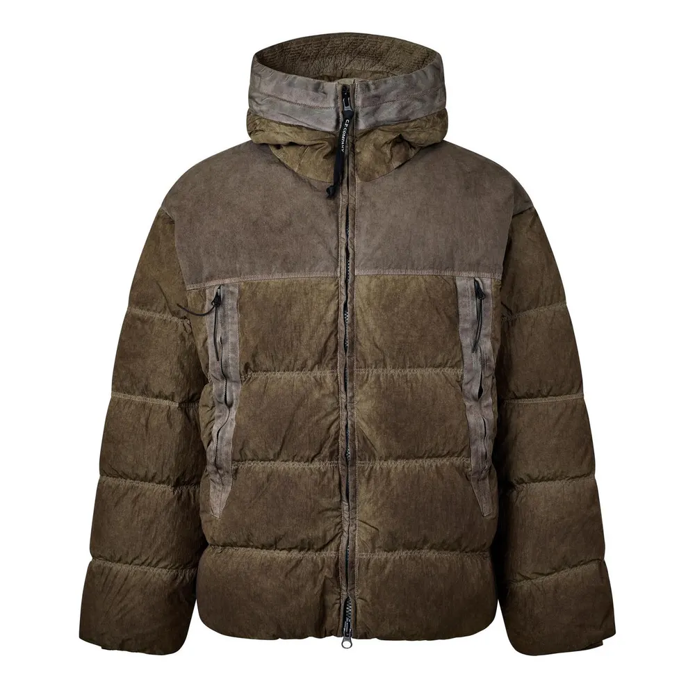 CP Company Men's Re-Col Goggle Duck Down Full-Zip Hooded Puffer Jacket