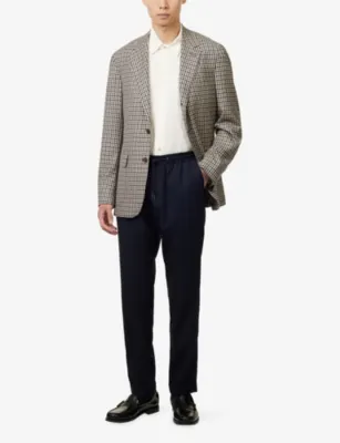 DUNHILL Checked Single-Breasted Wool Blazer detail 2
