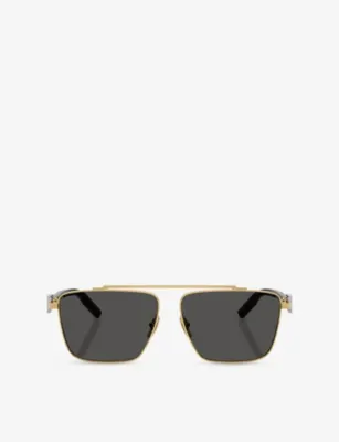 DOLCE & GABBANA DG2336 Square-Frame Metal Sunglasses