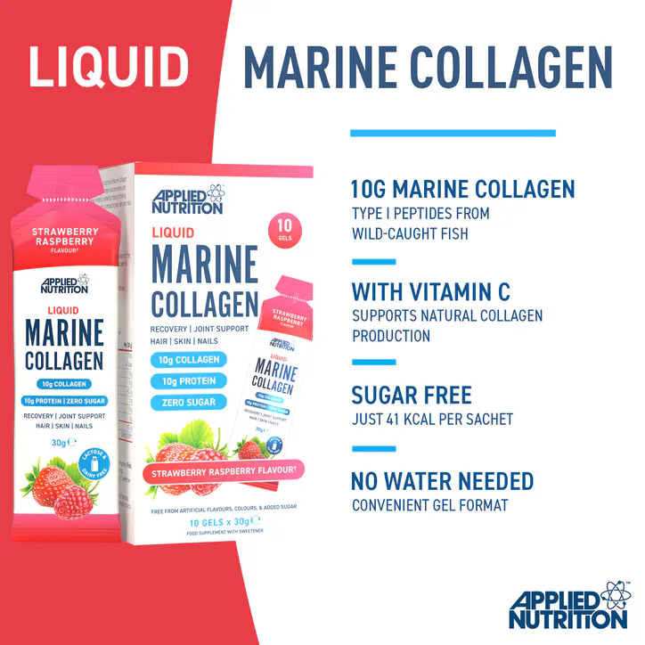 Applied Nutrition Liquid Marine Collagen Strawberry Raspberry 10 Gels detail 2