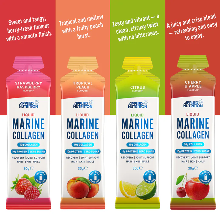 Applied Nutrition Liquid Marine Collagen Strawberry Raspberry 10 Gels detail 3