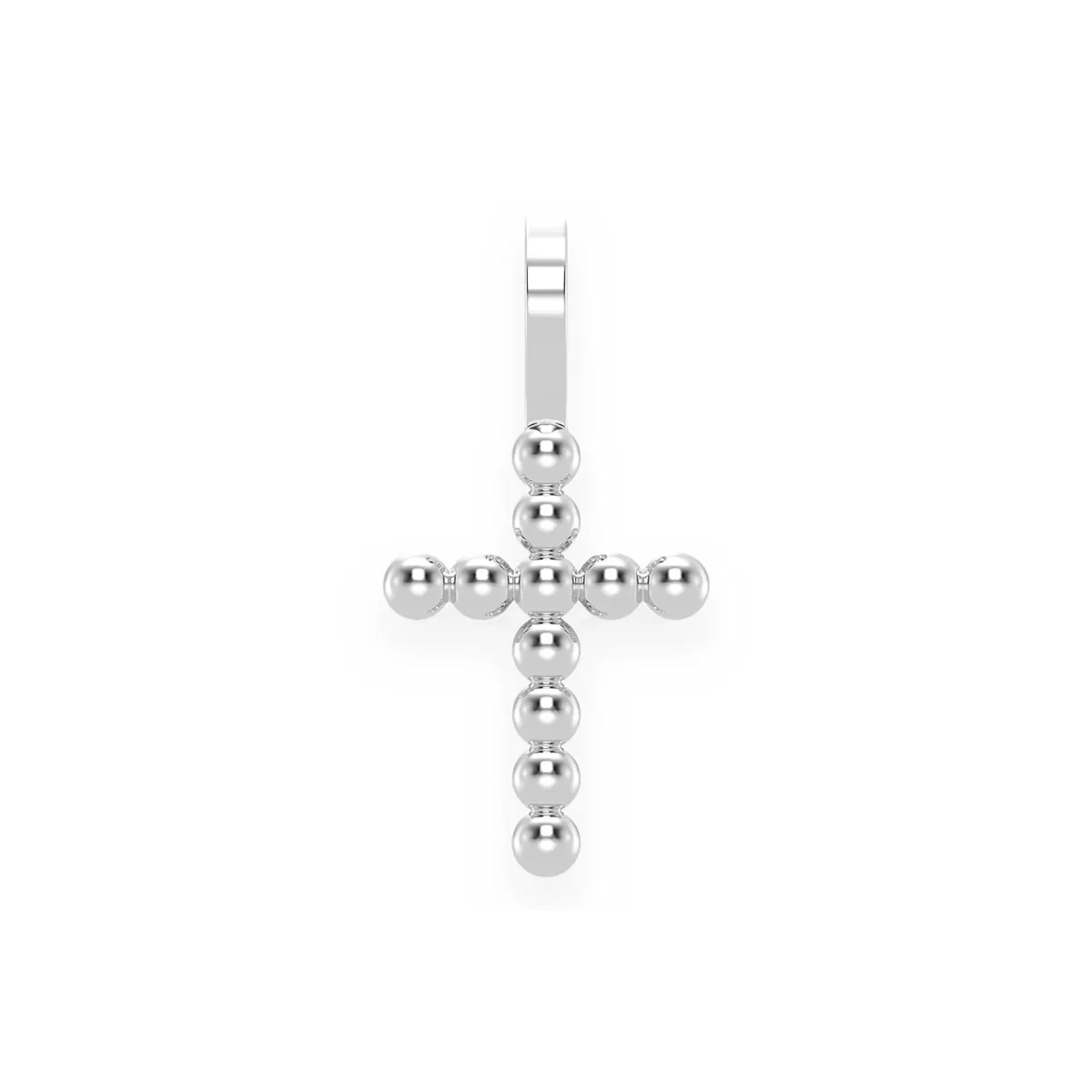 For Him Beaded Cross Pendant in Plain / Rose Gold – Pendant