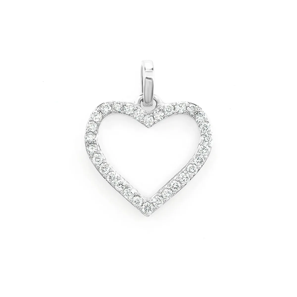 For Him Open Heart Pendant in White Gold / Natural Diamond – Pendant