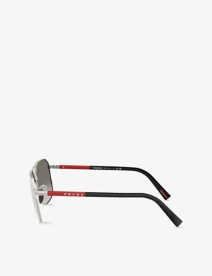 PRADA LINEA ROSSA PS A50S Irregular-Frame Metal Sunglasses detail 3