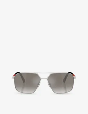 PRADA LINEA ROSSA PS A50S Irregular-Frame Metal Sunglasses