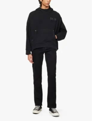 TRUE RELIGION Ricky Flap Big brand-patch straight-leg regular fit stretch-denim jeans detail 2
