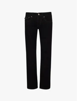 TRUE RELIGION Ricky Flap Big brand-patch straight-leg regular fit stretch-denim jeans