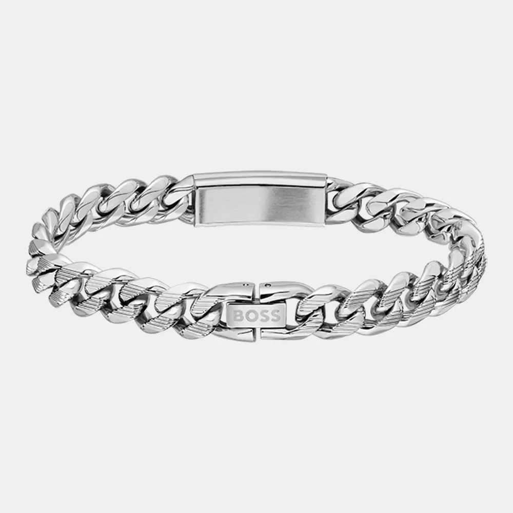 Boss Gents BOSS Kassy Emblem Stainless Steel Black IP Pendant Bracelet detail 2