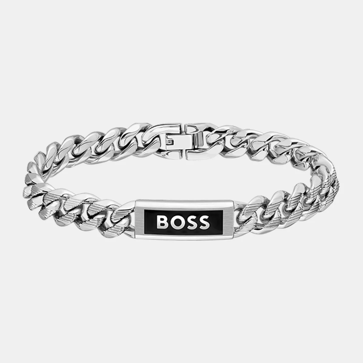 Boss Gents BOSS Kassy Emblem Stainless Steel Black IP Pendant Bracelet