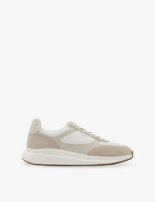 REISS Hudson Leather And Mesh Trainers - DARK NAVY - EUR 44 / 10 UK MEN in DARK NAVY, additional product view 2