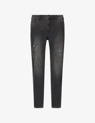 ARNE Distressed Slim-Fit Denim Jeans - 32R in GREY WASH – Mens | Jeans | Slim