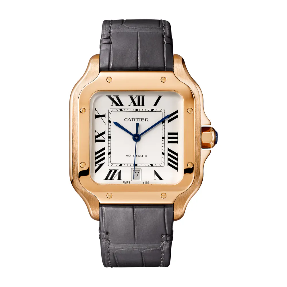 Cartier Santos De Cartier Watch, Large Model, Mechanical Movement With Automatic Winding, Calibre 1847 MC Rose Gold detail 2