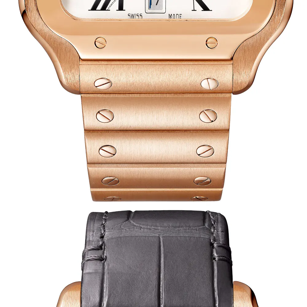 Cartier Santos De Cartier Watch, Large Model, Mechanical Movement With Automatic Winding, Calibre 1847 MC Rose Gold detail 3