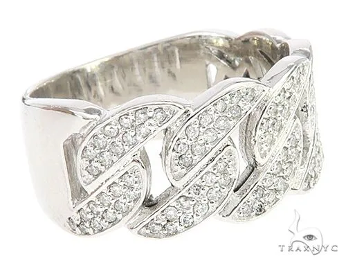 MARYAM - For Him SILVER .925 Silver Miami Cuban Link Diamond Ring 67428 in 9.5 – Ring