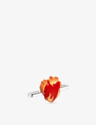 POUBEL Heart On Fire Whoop Sterling-Silver and Enamel Charm detail 3