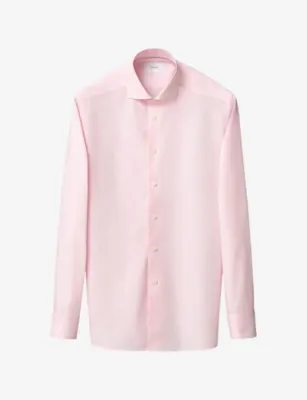 ETON Spread-Collar Contemporary-Fit Cotton-Poplin Shirt - ORANGE - 17.75 in ORANGE, additional product view 2