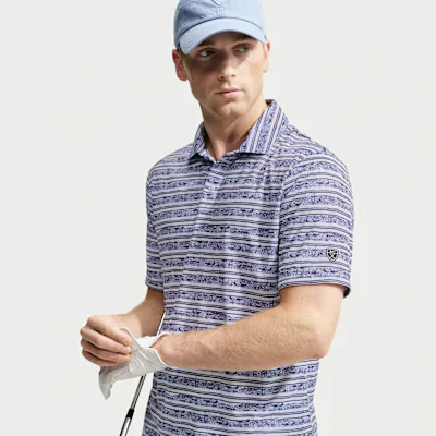 Nike Par Men's Dri-FIT Striped Golf Polo - Palest Purple