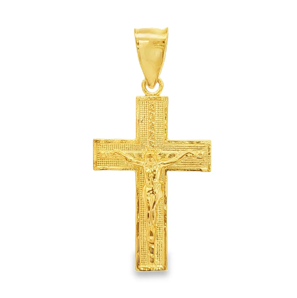 MARYAM - For Him Factory (Mass Production) 10K Gold Jesus Cross 57084 in Rose Gold – Pendant