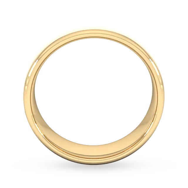 For Him 7mm Slight Court Heavy Matt Finished Wedding Ring In 18 Carat Yellow Gold detail 3