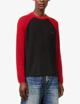 TWOJEYS Colour-Block Rib-Knit Cotton-Blend Jumper detail 3