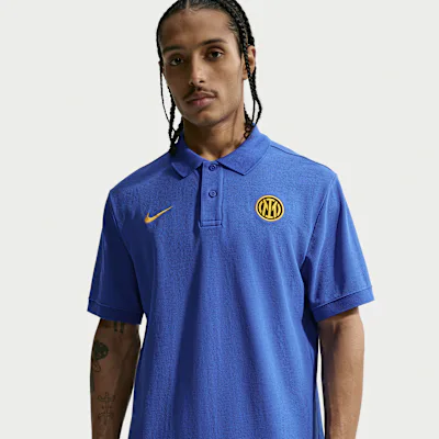 Nike Inter Milan Club Men's Nike Football Polo - Game Royal/University Gold