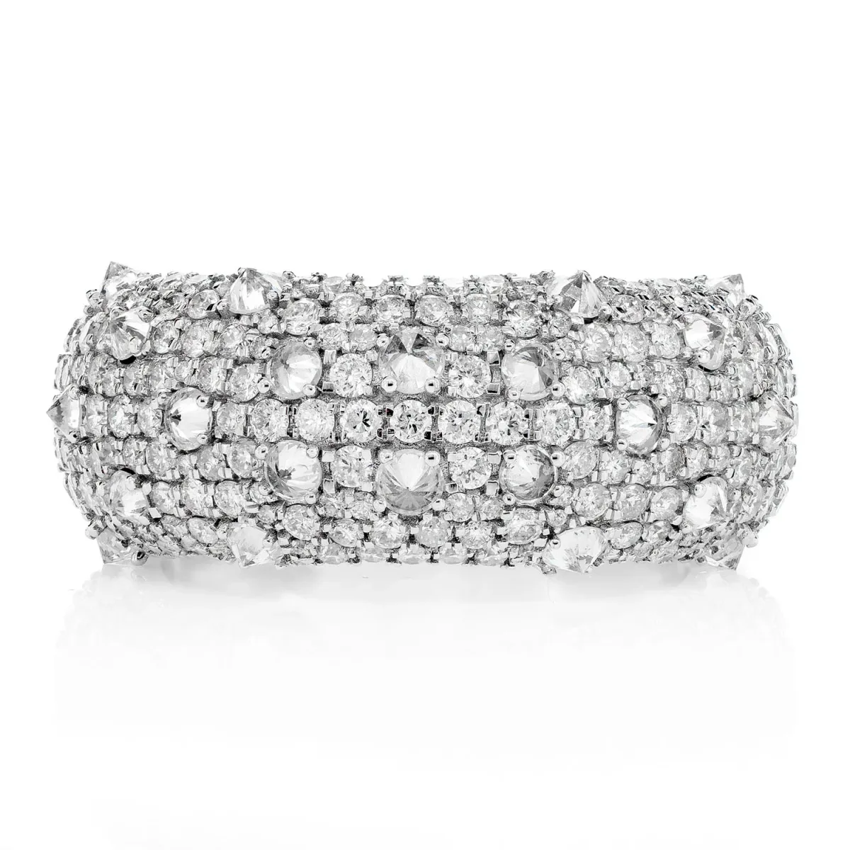 For Him Diamond Spike Wide Band Ring in White Gold / Lab Grown Diamond – Ring