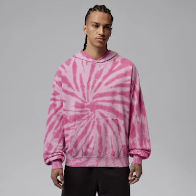 Jordan Brooklyn Fleece Men's Tie-Dye Sweatshirt Festival Hoodie - Iced Carmine/Pinksicle/Pale Ivory