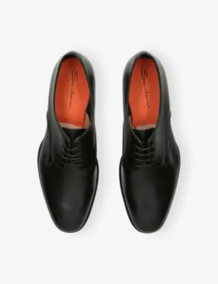 SANTONI Adrian Leather Derby Shoes - EUR 46 / 12 UK MEN in BLACK, additional product view 2