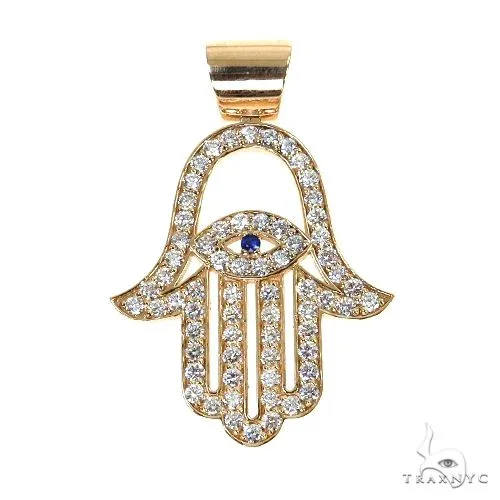 RINA - For Him FACTORY 14K Gold Diamond Hamsa Pendant 67808 in Rose Gold – Pendant