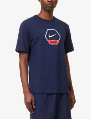 NIKE Logo-Print Crew-Neck Cotton T-Shirt detail 3