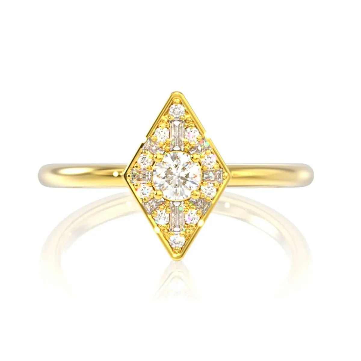 For Him Rhombus Halo Baguette Diamond Ring in Rose Gold / Lab Grown Diamond – Ring