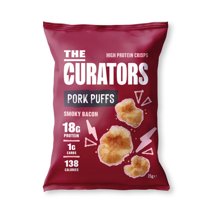 The Curators 18g High Protein Smoky Bacon Pork Puffs 25g