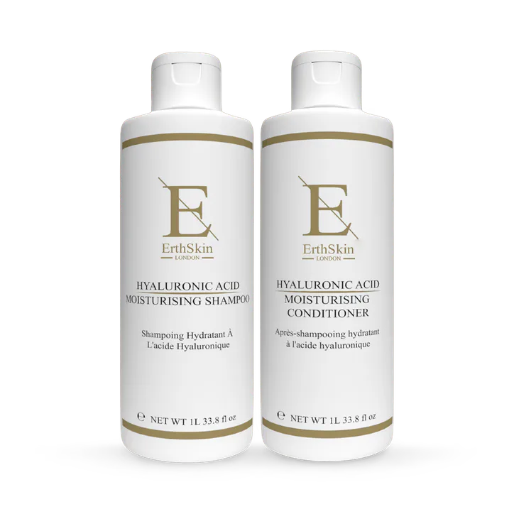 Erth Skin London Hyaluronic Acid Moisturising Shampoo 1L + Hyaluronic Acid Moisturising Conditioner 1L