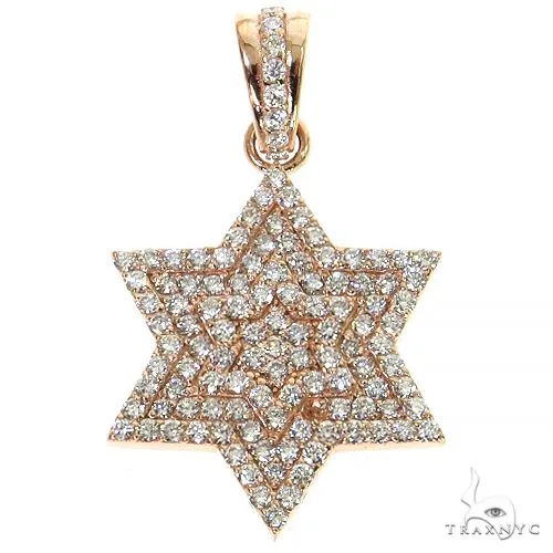 RINA - For Him CUSTOM David Star Diamond Pendant 68471 in Rose Gold – Pendant