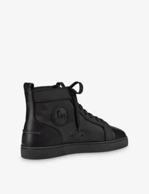 CHRISTIAN LOUBOUTIN Louis Leather Sneakers - EUR 42 / 8 UK MEN in BLACK, additional product view 3