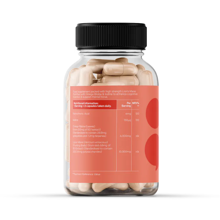 Paused Lions Mane Ultra Focus 60 Capsules, additional product view 2
