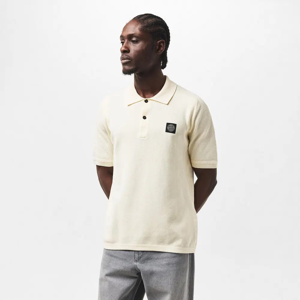 Stone Island Compass Patch Knit Polo Shirt detail 3