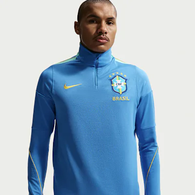Nike Brazil Strike Men's Nike Dri-FIT Football Drill Top - Light Photo Blue/Light Menta/Midwest Gold